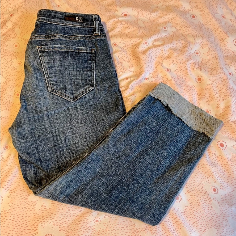 Kut from the Kloth Distressed Denim Women’s Crop Jeans Sz 8